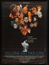 1d240 FELLINI SATYRICON linen French 1p '70 Federico's Italian cult classic, Bourduge cast montage!