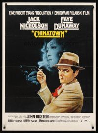 1d128 CHINATOWN German '74 Roman Polanski, Richard Amsel art of Jack Nicholson & Faye Dunaway!