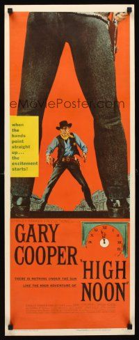 1d016 HIGH NOON insert '52 best different art of Gary Cooper between legs of Frank Miller!