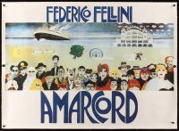 1d204 AMARCORD linen Italian 1p R70s Federico Fellini classic comedy, different horizontal art!