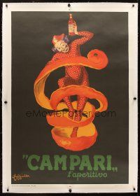 1d180 CAMPARI L'APERITIVO linen 38x55 art print '50 ad for orange beverage by Leonetto Cappiello!