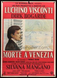 1d212 DEATH IN VENICE linen Italian 1p '71 Luchino Visconti, art of Bogarde by Fabio Rieti!