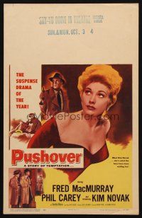 1d041 PUSHOVER WC '54 meet sexiest Kim Novak, who is what the boys have been waiting for!