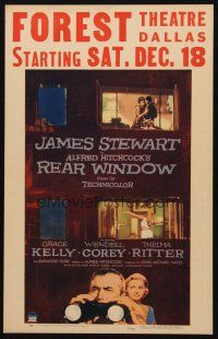 1d042 REAR WINDOW WC '54 Alfred Hitchcock, art of voyeur Jimmy Stewart & sexy Grace Kelly!