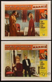 1d051 MARNIE set of 7 linen LCs '64 Alfred Hitchcock, great images of Sean Connery & Tippi Hedren!