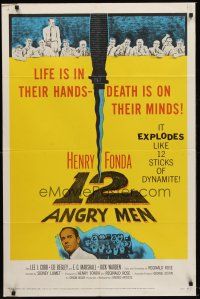 1e001 12 ANGRY MEN 1sh '57 Henry Fonda, Sidney Lumet jury classic, life is in their hands