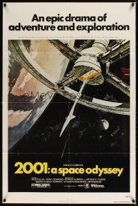 1e005 2001: A SPACE ODYSSEY 1sh R80 Stanley Kubrick, art of space wheel by Bob McCall!