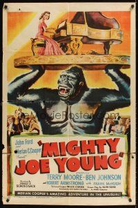 1e580 MIGHTY JOE YOUNG style B 1sh '49 first Ray Harryhausen, great giant ape artwork!