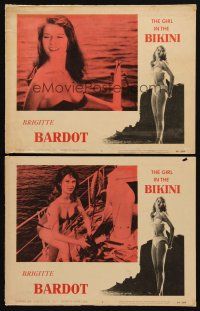 1f927 GIRL IN THE BIKINI 2 LCs '58 sexiest Brigitte Bardot in skimpy swimsuit!