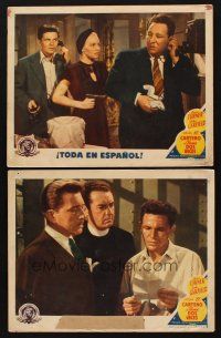 1f963 POSTMAN ALWAYS RINGS TWICE 2 Spanish/U.S. LCs '46 Garfield watches Lana Turner w/gun on Reed!