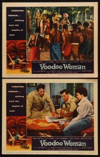 1f994 VOODOO WOMAN 2 LCs '57 Marla English, Tom Conway, cool AIP horror images!