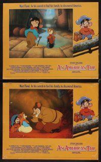1f051 AMERICAN TAIL 8 English LCs '86 Steven Spielberg, Don Bluth, Fievel the mouse!