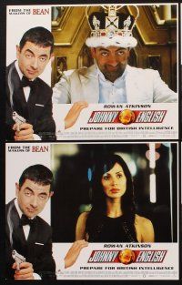 1f317 JOHNNY ENGLISH 8 LCs '03 Rowan Atkinson, sexy Natalie Imbruglia, Malkovich, spy spoof