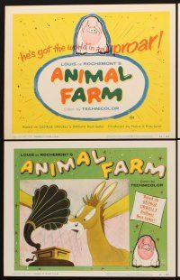 1f056 ANIMAL FARM 8 LCs '55 animated cartoon from George Orwell's brilliant best-seller!