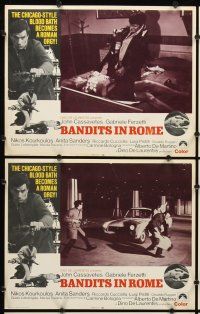 1f071 BANDITS IN ROME 8 LCs '69 John Cassavetes, Chicago-style blood bath becomes a Roman orgy!