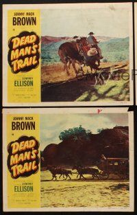 1f848 DEAD MAN'S TRAIL 3 LCs '52 Johnny Mack Brown, James Ellison, western action!
