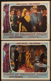 1f732 FLAME OF BARBARY COAST 5 LCs '45 John Wayne & Ann Dvorak, sexy showgirls, gambling scene!