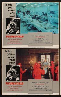 1f238 FUTUREWORLD 8 LCs '76 Peter Fonda, Blythe Danner, Yul Brynner, cool futuristic sci-fi images!