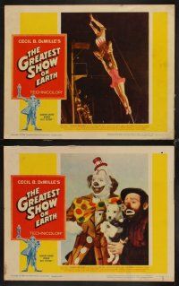 1f258 GREATEST SHOW ON EARTH 8 LCs R60 Cecil B. DeMille circus classic, Charlton Heston!