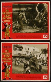 1f259 GREATEST SHOW ON EARTH 8 LCs R70s Cecil B. DeMille circus classic, Cornel Wilde!