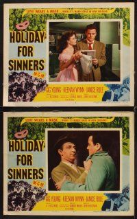 1f634 HOLIDAY FOR SINNERS 7 LCs '52 Gig Young, Keenan Wynn, Janice Rule, love wears a mask!