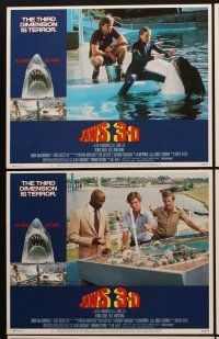 1f681 JAWS 3-D 6 LCs '83 Dennis Quaid, Bess Armstrong, the third dimension is terror!