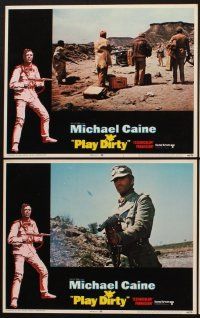 1f426 PLAY DIRTY 8 LCs '69 cool border art of WWII soldier Michael Caine with machine gun!