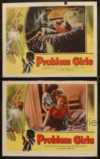 1f804 PROBLEM GIRLS 4 LCs '53 cool image of fighting women, great border art!