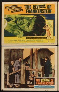 1f449 REVENGE OF FRANKENSTEIN 8 LCs '58 Peter Cushing points to living eyes and arm in water tank!