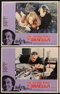 1f463 SATANIC RITES OF DRACULA 8 LCs '74 vampire Christopher Lee, Peter Cushing as Van Helsing!