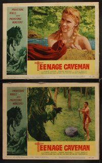 1f536 TEENAGE CAVEMAN 8 LCs '58 Robert Vaughn aims arrows at wacky prehistoric monsters!