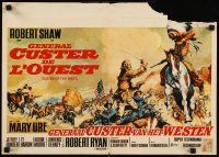 1h282 CUSTER OF THE WEST Belgian '68 art of Robert Shaw at the Battle of Little Big Horn!