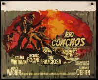 1h313 RIO CONCHOS Belgian '64 Ray art of cowboys Richard Boone, Stuart Whitman & Tony Franciosa!
