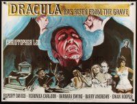 1h128 DRACULA HAS RISEN FROM THE GRAVE British quad '69 Hammer, cool Chantrell art of Lee!