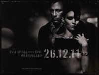 1h133 GIRL WITH THE DRAGON TATTOO teaser DS British quad '11 Craig, Rooney Mara in title role!