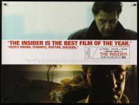 1h140 INSIDER DS British quad '99 cool image of Al Pacino & Russell Crowe!