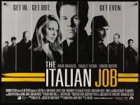 1h141 ITALIAN JOB DS British quad '03 Mark Wahlberg, sexy Charlize Theron, Edward Norton!