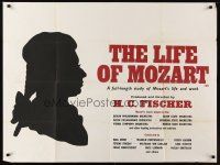 1h147 LIFE OF MOZART British quad '70 cool silhouette of famous musical composer!