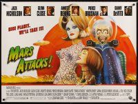 1h152 MARS ATTACKS! DS British quad '96 directed by Tim Burton, Nicholson, Close, Bening, Brosnan