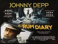 1h166 RUM DIARY British quad '11 Johnny Depp in broken picture frame, Aaron Eckhart!