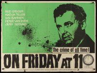 1h189 WORLD IN MY POCKET style A British quad '62 art of Rod Steiger, On Friday at 11!