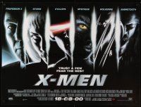 1h191 X-MEN advance British quad '00 Patrick Stewart, Hugh Jackman, Marvel Comics super heroes!