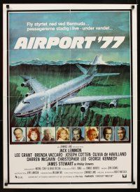 1h393 AIRPORT '77 Danish '77 Lee Grant, Jack Lemmon, Olivia de Havilland, Bermuda Triangle crash!