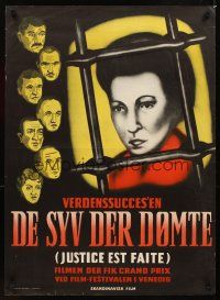 1h421 JUSTICE IS DONE Danish '51 Andre Cayatte's Justice est faite, Mailind artwork!