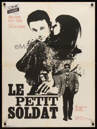 1h239 LE PETIT SOLDAT French 23x32 '63 Jean-Luc Godard, Anna Karina, art by Vaissier!