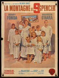 1h243 SPENCER'S MOUNTAIN French 23x32 '63 Henry Fonda, Maureen O'Hara, different Mascii art!