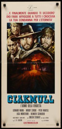 1h085 CHUCK MOLL Italian locandina '70 Woody Strode, cool Rodolfo Gasparri spaghetti western art!