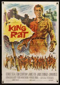 1h214 KING RAT Spanish '67 art of George Segal & Tom Courtenay, James Clavell, World War II POWs!