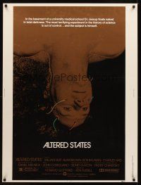 1j228 ALTERED STATES 30x40 '80 William Hurt, Paddy Chayefsky, Ken Russell, sci-fi horror!