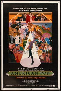 1j158 AMERICAN POP 40x60 '81 cool rock & roll art by Wilson McClean & Ralph Bakshi!
